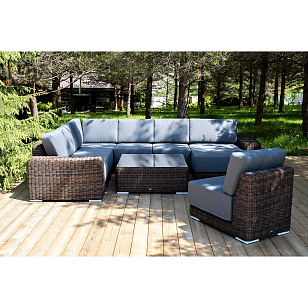 Модуль диванный правый 4SIS Капри, цвет коричневый для дачи Модуль диванный правый 4SIS Капри, цвет коричневый, садовая мебель