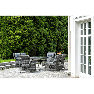 Обеденная группа 4SIS Цесена Цвет: графит для дачи Обеденная группа 4SIS Цесена Цвет: графит, садовая мебель