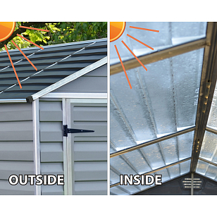 Cарай из поликарбоната Palram Skylight 6x3 Dark Grey для сада и загородного дома Cарай из поликарбоната Palram Skylight 6x3 Dark Grey, уличное оборудование