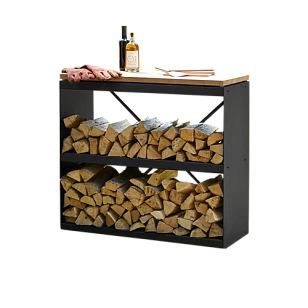 Поленница OFYR двойная черная для дачи Поленница OFYR двойная черная, товары для загородного дома