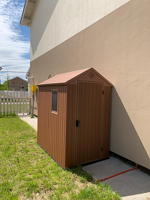 Пластиковый сарай Keter Darwin 4х6 коричневый для сада и загородного дома Пластиковый сарай Keter Darwin 4х6 коричневый, уличное оборудование