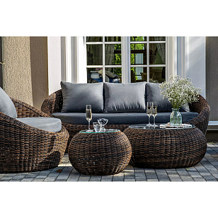 Диван трехместный 4SIS Барселона Цвет: коричневый для дачи Диван трехместный 4SIS Барселона Цвет: коричневый, садовая мебель