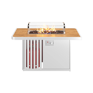 Стол-камин Kaminex Мерапи Белый для сада и загородного дома Стол-камин Kaminex Мерапи Белый, уличное оборудование