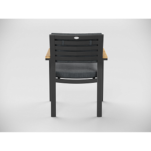 Обеденная зона Gardenini Premium Bella 280 Карбон / Темно-серый со стульями Premium Bella для дачи Обеденная зона Gardenini Premium Bella 280 Карбон / Темно-серый со стульями Premium Bella, садовая мебель