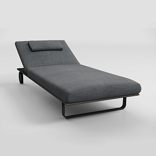 Шезлонг Gardenini Premium Hacienda S Карбон / Темно-серый для дачи Шезлонг Gardenini Premium Hacienda S Карбон / Темно-серый, садовая мебель