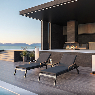 Шезлонг Gardenini Premium Sogno S Карбон / Темно-серый для дачи Шезлонг Gardenini Premium Sogno S Карбон / Темно-серый, садовая мебель