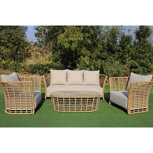 Лаунж-зона 4SIS Валенсия, цвет соломенный для дачи Лаунж-зона 4SIS Валенсия, цвет соломенный, садовая мебель