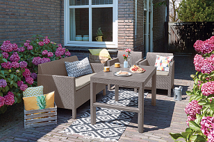 Лаунж зона Keter Orlando Lyon капучино для дачи Лаунж зона Keter Orlando Lyon капучино, садовая мебель