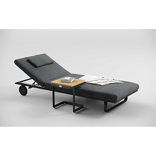 Шезлонг Gardenini Premium Hacienda S Карбон / Темно-серый для дачи Шезлонг Gardenini Premium Hacienda S Карбон / Темно-серый, садовая мебель