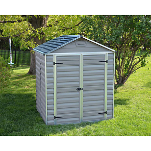 Cарай из поликарбоната Palram Skylight 6x5 Dark Grey для сада и загородного дома Cарай из поликарбоната Palram Skylight 6x5 Dark Grey, уличное оборудование