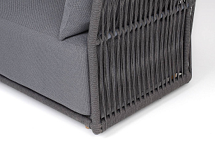 Диван 4SIS трехместный Лугано, темно-серый муар, роуп темно-серый, ткань темно-серая для дачи Диван 4SIS трехместный Лугано, темно-серый муар, роуп темно-серый, ткань темно-серая, садовая мебель