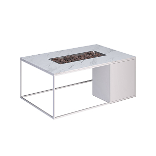 Стол-камин Kaminex Лаки Белый для сада и загородного дома Стол-камин Kaminex Лаки Белый, уличное оборудование