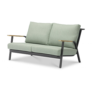 Диван двухместный с подушками Brafritid Malmo антрацит, мята для дачи Диван двухместный с подушками Brafritid Malmo антрацит, мята, садовая мебель