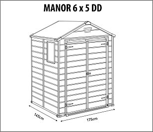 Пластиковый сарай Keter Manor 6x5 DD (два окна) для сада и загородного дома Пластиковый сарай Keter Manor 6x5 DD (два окна), уличное оборудование