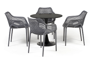 Обеденная группа 4SIS Беллини на 4 персоны, цвет темно-серый для дачи Обеденная группа 4SIS Беллини на 4 персоны, цвет темно-серый, садовая мебель