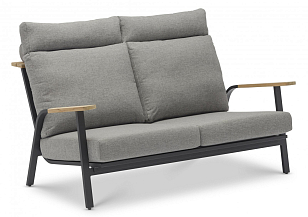 Диван двухместный с подушками Brafritid Malmo антрацит, серый для дачи Диван двухместный с подушками Brafritid Malmo антрацит, серый, садовая мебель