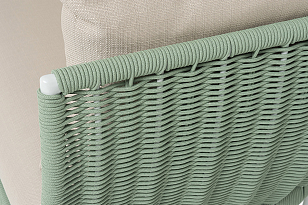 Диван 4SIS Фиджи 3-местный, каркас светло-серый муар, роуп зеленый, ткань Mossle бежевая для дачи Диван 4SIS Фиджи 3-местный, каркас светло-серый муар, роуп зеленый, ткань Mossle бежевая, садовая мебель