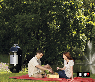 Угольный гриль - коптильня Weber Smokey Mountain Cooker, 57 см, черный для приготовления пищи Угольный гриль - коптильня Weber Smokey Mountain Cooker, 57 см, черный для сада