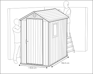 Пластиковый сарай Keter Darwin 4х6 коричневый для сада и загородного дома Пластиковый сарай Keter Darwin 4х6 коричневый, уличное оборудование