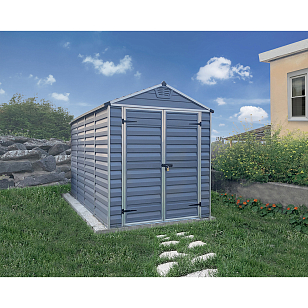 Cарай из поликарбоната Palram Skylight 6x8 Dark Grey для сада и загородного дома Cарай из поликарбоната Palram Skylight 6x8 Dark Grey, уличное оборудование