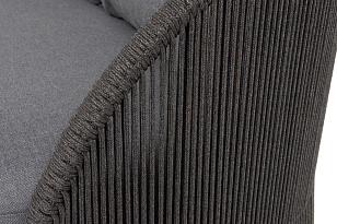 Диван 4SIS Монтелла 3-местный из роупа, каркас алюминий темно-серый (RAL7024) муар, роуп темно-серый круглый, ткань темно-серая 027 для дачи Диван 4SIS Монтелла 3-местный из роупа, каркас алюминий темно-серый (RAL7024) муар, роуп темно-серый круглый, ткань темно-серая 027, садовая мебель