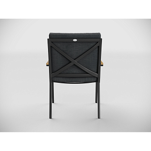 Обеденная зона Gardenini Premium Bella 280 Карбон / Темно-серый со стульями Premium Calma S для дачи Обеденная зона Gardenini Premium Bella 280 Карбон / Темно-серый со стульями Premium Calma S, садовая мебель