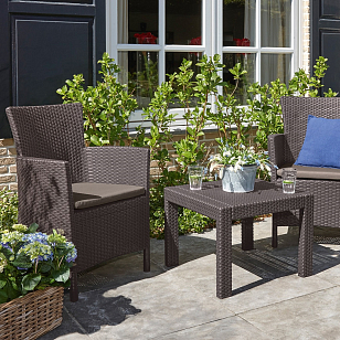 Лаунж зона Keter Rosario balcony set коричневый для дачи Лаунж зона Keter Rosario balcony set коричневый, садовая мебель