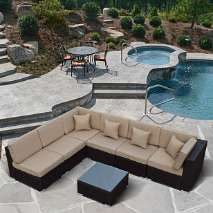 Комплект мебели из искусственного ротанга Lite Mia Brown Beige для дачи Комплект мебели из искусственного ротанга Lite Mia Brown Beige, садовая мебель