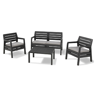 Лаунж зона Keter Delano set графит для дачи Лаунж зона Keter Delano set графит, садовая мебель