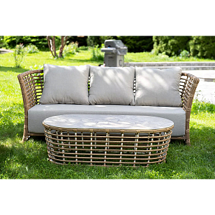 Диван 4SIS Валенсия 3-местный Цвет: соломенный для дачи Диван 4SIS Валенсия 3-местный Цвет: соломенный, садовая мебель