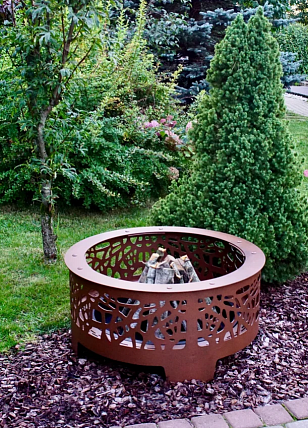 Уличный очаг Grey Stone Flamm Bubbles Rust для сада и загородного дома Уличный очаг Grey Stone Flamm Bubbles Rust, уличное оборудование