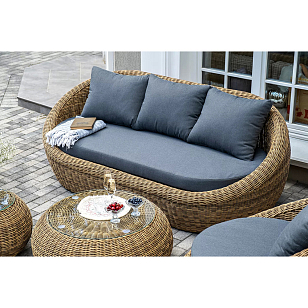 Диван трехместный 4SIS Барселона Цвет: соломенный для дачи Диван трехместный 4SIS Барселона Цвет: соломенный, садовая мебель