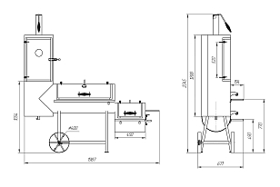 Дровяной гриль-коптильня Hunter Smoker, Pro для приготовления пищи Дровяной гриль-коптильня Hunter Smoker, Pro для сада