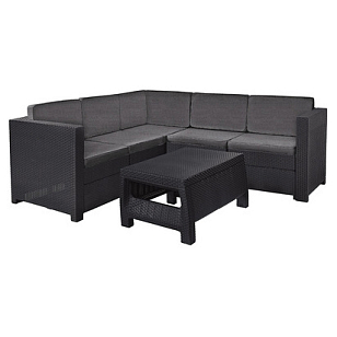 Лаунж зона Keter Provence set графит для дачи Лаунж зона Keter Provence set графит, садовая мебель