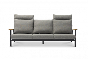 Диван трехместный с подушками Brafritid Malmo антрацит, серый для дачи Диван трехместный с подушками Brafritid Malmo антрацит, серый, садовая мебель