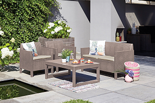 Лаунж зона Keter Orlando Lyon капучино для дачи Лаунж зона Keter Orlando Lyon капучино, садовая мебель