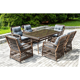 Обеденная группа 4SIS Цесена Цвет: коричневый для дачи Обеденная группа 4SIS Цесена Цвет: коричневый, садовая мебель