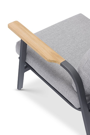 Диван двухместный с подушками Brafritid Malmo антрацит, серый для дачи Диван двухместный с подушками Brafritid Malmo антрацит, серый, садовая мебель