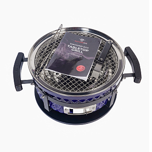 Настольный керамический гриль Diamond Egg Tabletop Grill Цвет: синий для приготовления пищи Настольный керамический гриль Diamond Egg Tabletop Grill Цвет: синий для сада