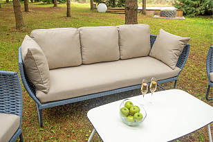 Лаунж-зона 4SIS Фиджи 5-местная, каркас темно-серый, роуп синий для дачи Лаунж-зона 4SIS Фиджи 5-местная, каркас темно-серый, роуп синий, садовая мебель