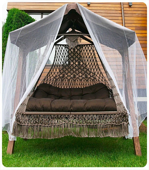 Подвесные плетеные качели Lite Seara для дачи Подвесные плетеные качели Lite Seara, садовая мебель