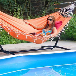 Гамак одноместный Lite Tango оранжевый (без каркаса) для отдыха за городом Гамак одноместный Lite Tango оранжевый (без каркаса) для хобби и пикника