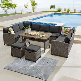 Комплект мебели из искусственного ротанга Lite Vatta Grey для дачи Комплект мебели из искусственного ротанга Lite Vatta Grey, садовая мебель