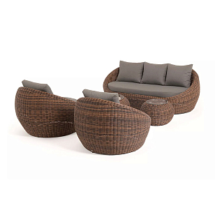 Диван трехместный 4SIS Барселона Цвет: коричневый для дачи Диван трехместный 4SIS Барселона Цвет: коричневый, садовая мебель