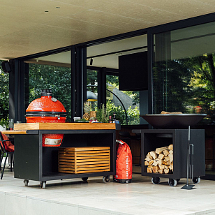 Стол OFYR Table PRO для Kamado Joe черный для приготовления пищи Стол OFYR Table PRO для Kamado Joe черный для сада