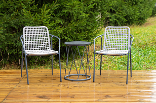 Кофейный комплект Тунис, цвет темно-серый для дачи Кофейный комплект Тунис, цвет темно-серый, садовая мебель