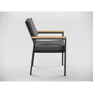 Обеденная зона Gardenini Premium Voglie 220 Карбон / Темно-серый со стульями Bella для дачи Обеденная зона Gardenini Premium Voglie 220 Карбон / Темно-серый со стульями Bella, садовая мебель