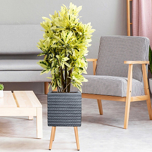 Кашпо Idealist Lite Таун Куб напольное с подставкой 30 Цвет: антрацит для сада и загородного дома Кашпо Idealist Lite Таун Куб напольное с подставкой 30 Цвет: антрацит, уличное оборудование