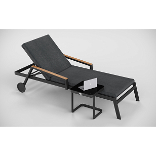 Шезлонг Gardenini Premium Sogno S Карбон / Темно-серый для дачи Шезлонг Gardenini Premium Sogno S Карбон / Темно-серый, садовая мебель
