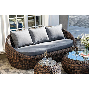 Диван трехместный 4SIS Барселона Цвет: коричневый для дачи Диван трехместный 4SIS Барселона Цвет: коричневый, садовая мебель